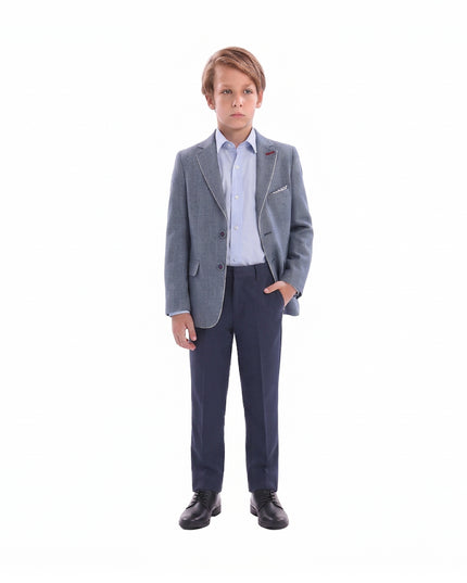 kids atelier moustache Gray Peak Lapel Blazer