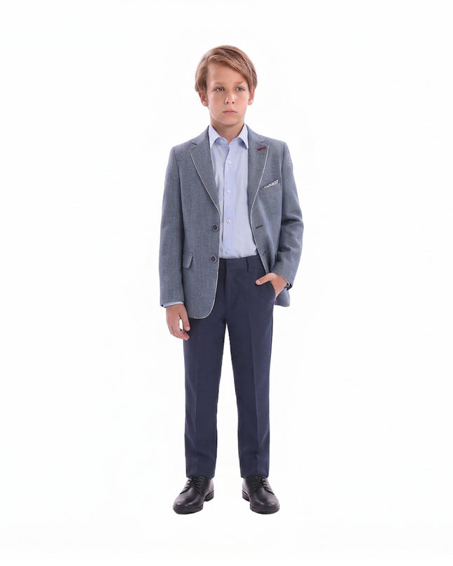 kids atelier moustache Gray Peak Lapel Blazer