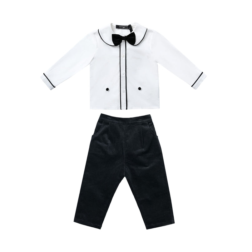 kids atelier moustache Classic Black Formal Set