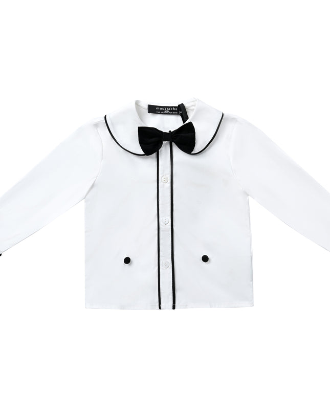 kids atelier moustache Black & White Shorts Set