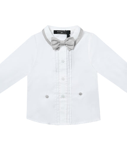 kids atelier moustache White & Grey Formal Set