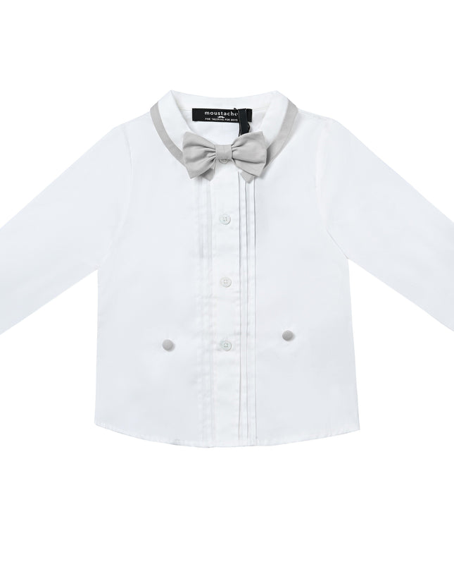 kids atelier moustache White & Grey Formal Set
