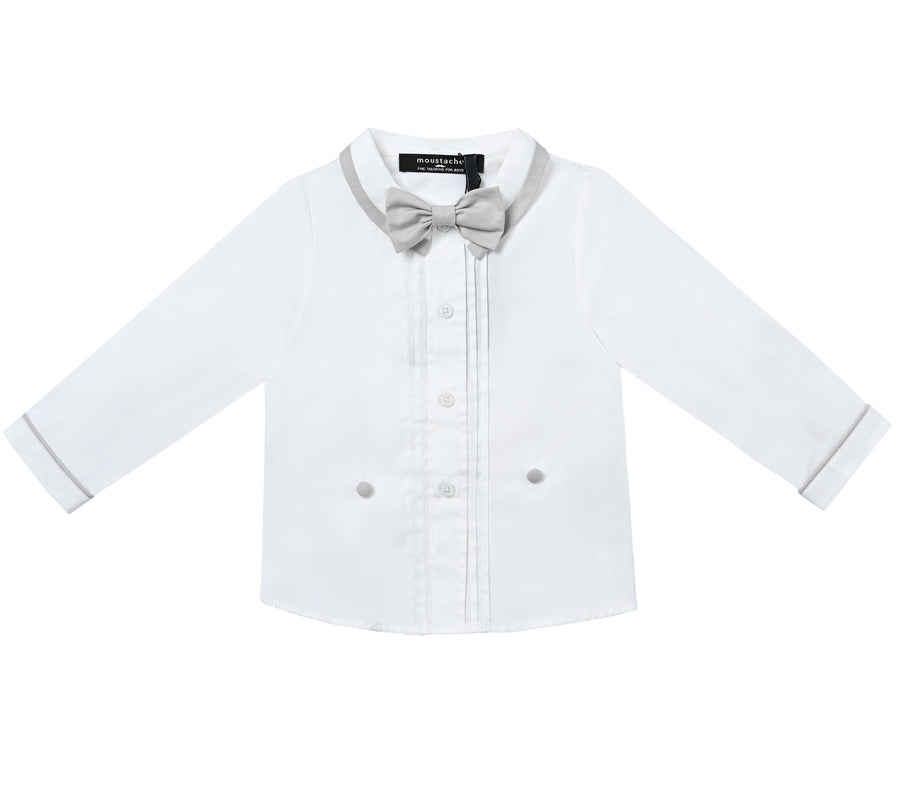 kids atelier moustache White & Grey Formal Set