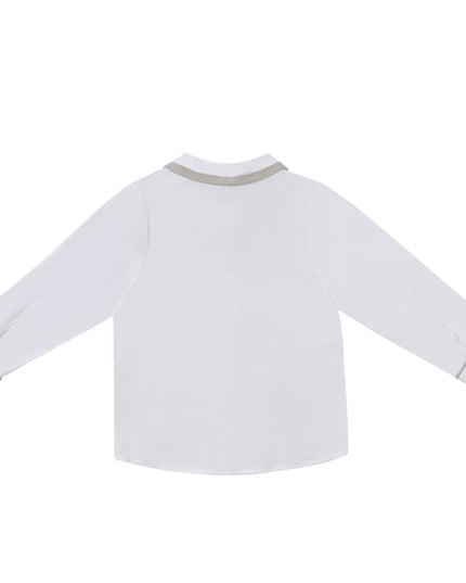 kids atelier moustache White & Grey Formal Set