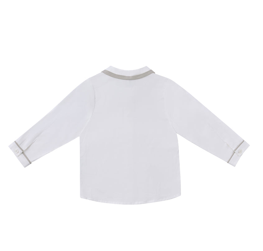 kids atelier moustache White & Grey Formal Set