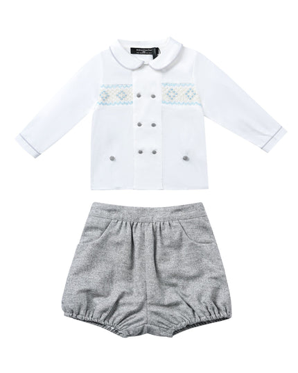 kids atelier moustache White & Grey Classic Baby Set