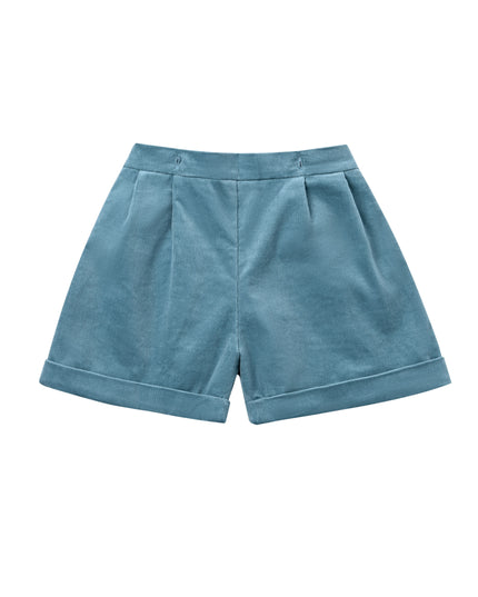 kids atelier moustache White & Teal Formal Shorts Set