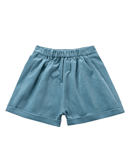 kids atelier moustache White & Teal Formal Shorts Set