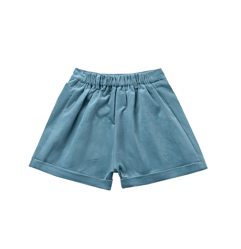 kids atelier moustache White & Teal Formal Shorts Set