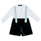kids atelier moustache Evergreen Velvet Suspender Set