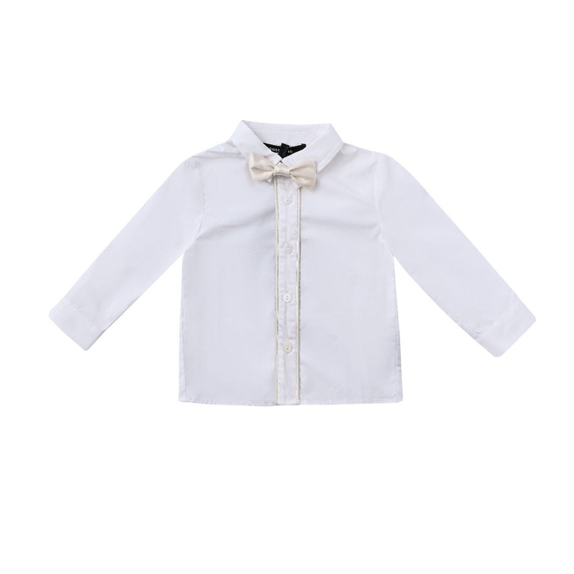 kids atelier moustache Cream Satin Formal Set
