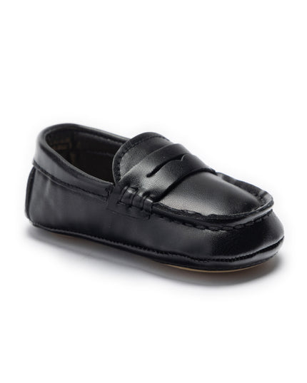 kids atelier moustache Black Loafer Baby Shoes