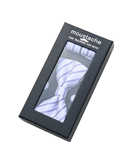 kids atelier moustache-Purple Striped Bowtie Set