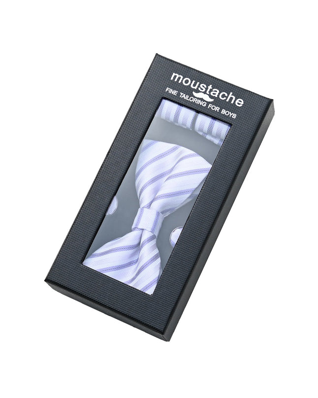 kids atelier moustache-Purple Striped Bowtie Set