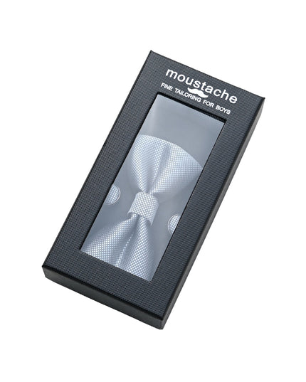 kids atelier moustache Silver Crosshatch Bowtie set