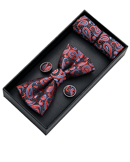 kids atelier moustache-kids-multicolored-red-blue-paisley-bowtie-set-ma42008