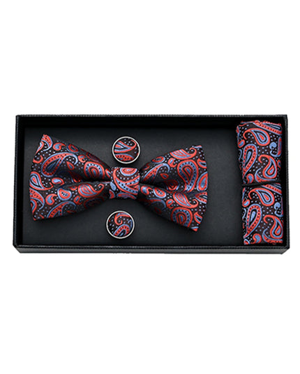 kids atelier moustache-kids-multicolored-red-blue-paisley-bowtie-set-ma42008