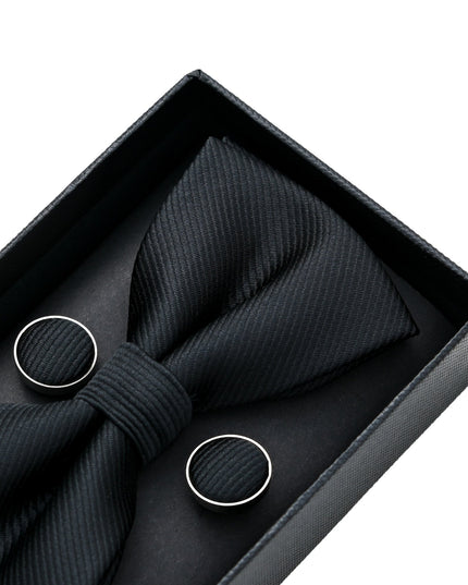 kids atelier moustache-kids-black-etched-bowtie-set-ma42010