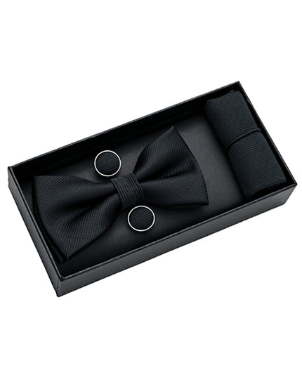 kids atelier moustache-kids-black-etched-bowtie-set-ma42010
