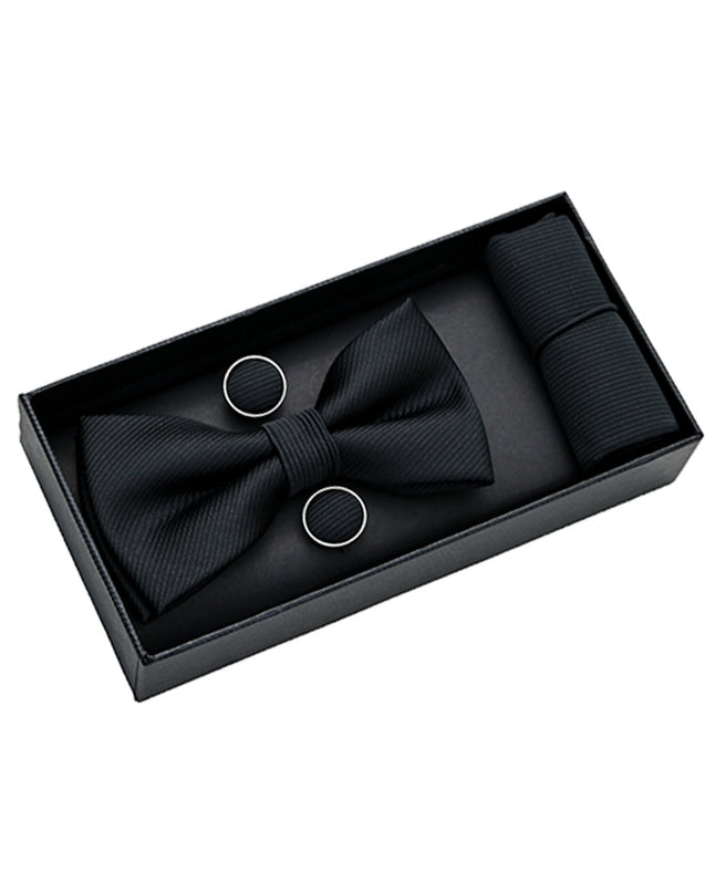 kids atelier moustache-kids-black-etched-bowtie-set-ma42010