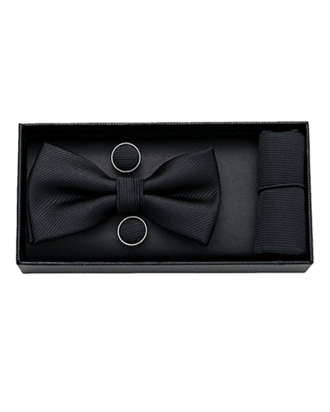 kids atelier moustache-kids-black-etched-bowtie-set-ma42010