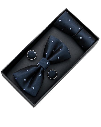 kids atelier moustache-kids-black-purple-dotted-bowtie-set-ma42013