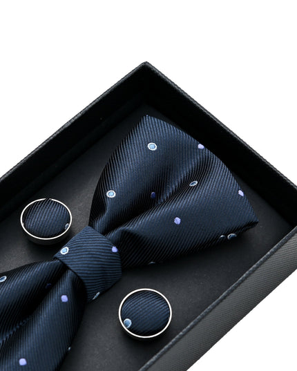 kids atelier moustache-kids-black-purple-dotted-bowtie-set-ma42013