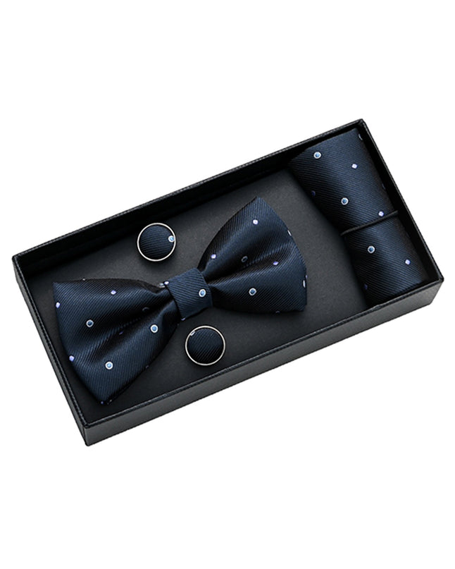 kids atelier moustache-kids-black-purple-dotted-bowtie-set-ma42013