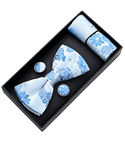 kids atelier moustache-kids-white-blue-floral-bowtie-set-ma42015