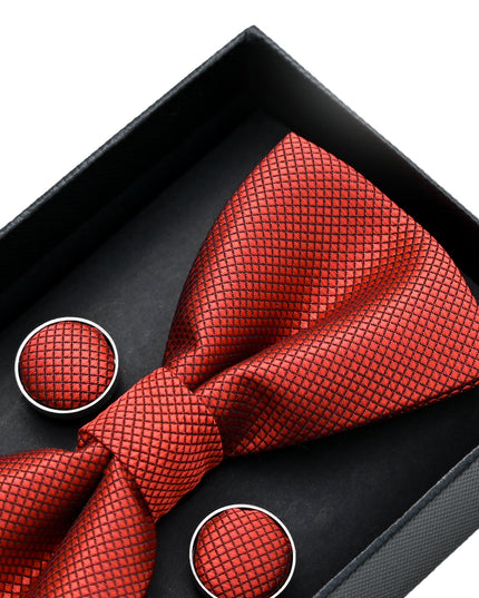 kids atelier moustache-kids-orange-crosshatch-bowtie-set-ma42016