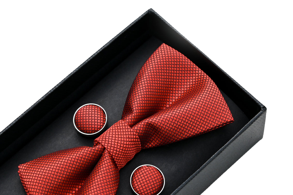 kids atelier moustache-kids-orange-crosshatch-bowtie-set-ma42016