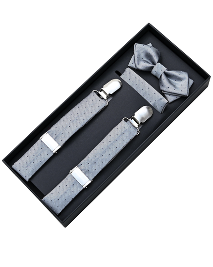 kids atelier moustache-kids-silver-dotted-suspenders-set-ma42020