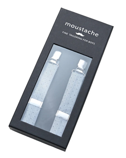 kids atelier moustache-kids-silver-dotted-suspenders-set-ma42020