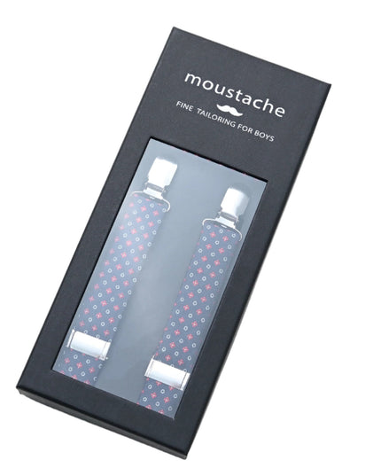 kids atelier moustache-kids-multi-patterned-blue-suspenders-set-ma42027