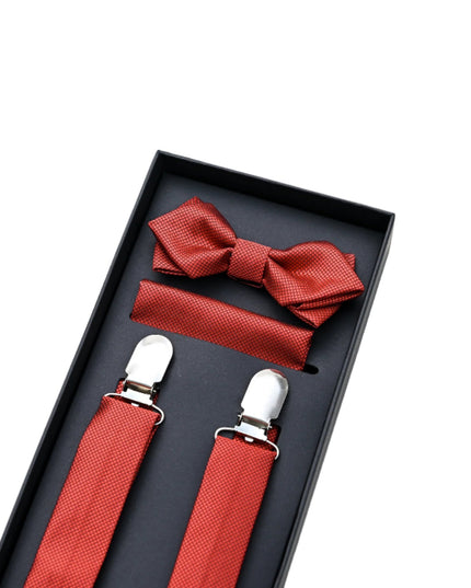 kids atelier moustache-kids-orange-texture-suspenders-set-ma42029