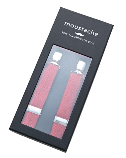 kids atelier moustache-kids-orange-texture-suspenders-set-ma42029