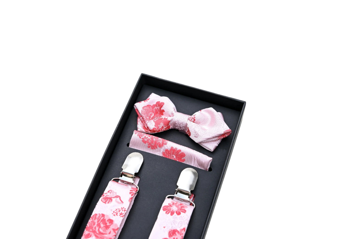 kids atelier moustache-kids-suspenders-pink-red-bowtie-square-set-ma42034