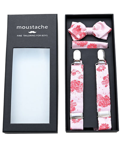 kids atelier moustache-kids-suspenders-pink-red-bowtie-square-set-ma42034