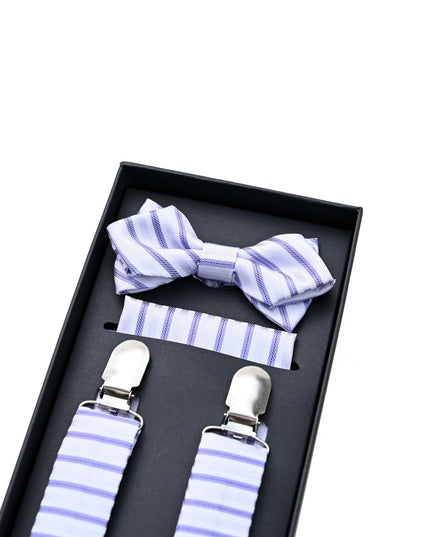 kids atelier moustache-kids-purple-striped-suspenders-set-ma42035
