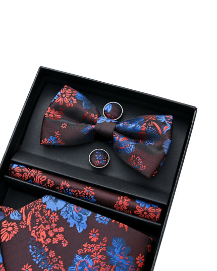 kids atelier moustache-kids-red-blue-floral-tie-bowtie-pocketsquare-cufflinks-set-ma42039