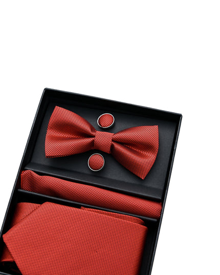 kids atelier moustache-kids-orange-tie-bowtie-pocketsquare-cufflinks-set-ma42043