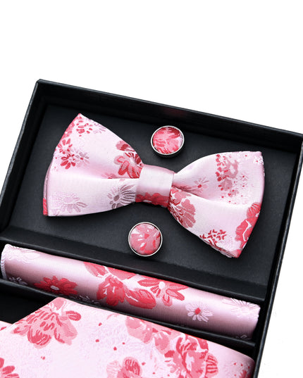 kids atelier moustache Pink Floral Tie Set