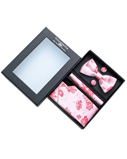 kids atelier moustache Pink Floral Tie Set