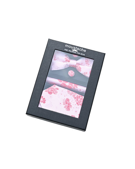 kids atelier moustache Pink Floral Tie Set