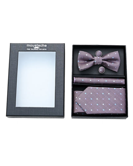 kids atelier moustache-kids-bowtie-tie-cufflinks-pocketsquare-set-ma42046