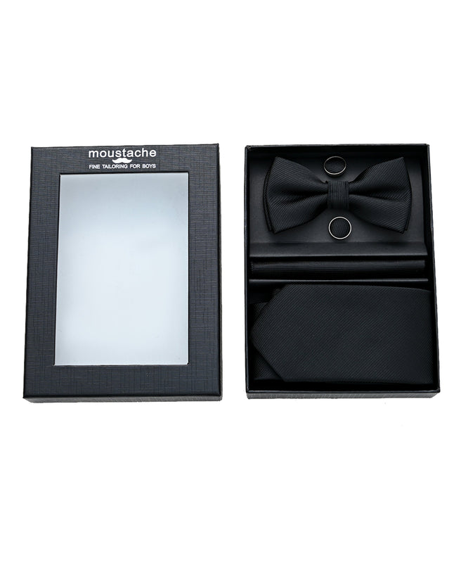 kids atelier moustache-kids-tie-bowtie-cufflinks-pocketsquare-set-ma42049