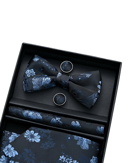 kids atelier moustache Blue Floral Tie Set