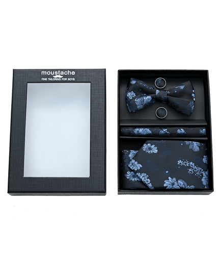 kids atelier moustache Blue Floral Tie Set