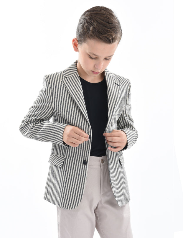 kids-atelier-moustache-Beige Olivero Striped Casual Dress Outfit