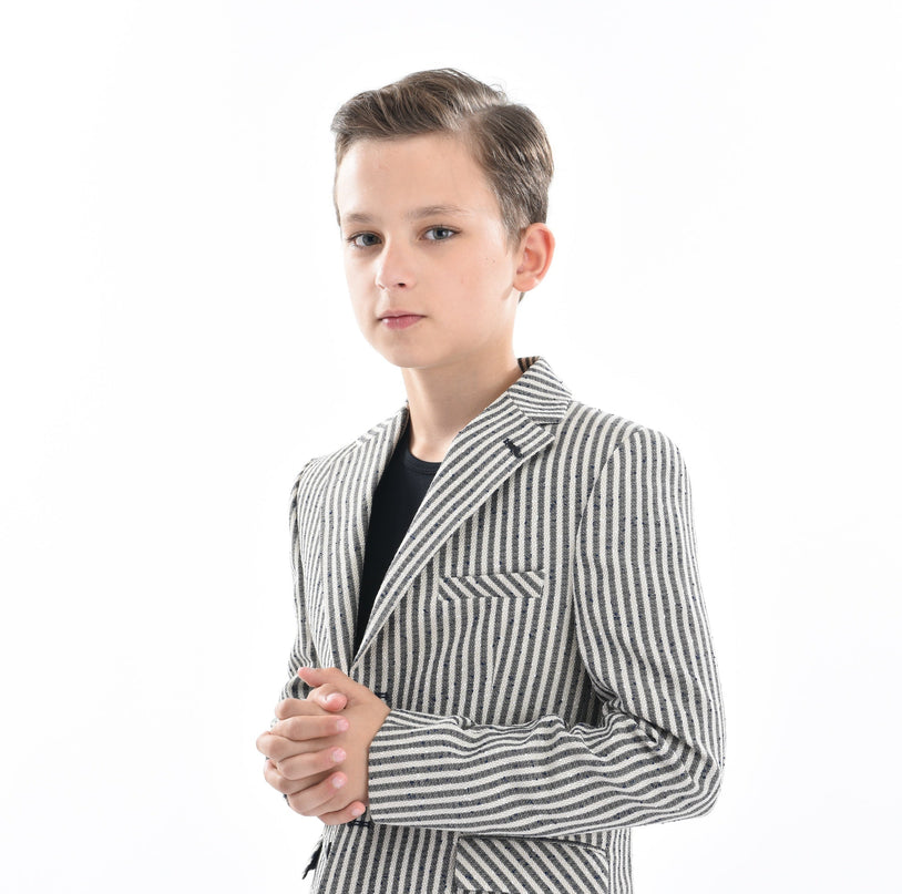 kids-atelier-moustache-Beige Olivero Striped Casual Dress Outfit